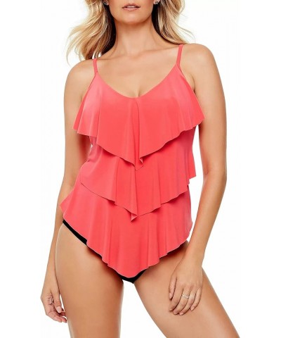 Women's Swimwear Rita Soft Cup Adjustable Strap Tankini Bathing Suit Top Separate Orange $44.44 Swimsuits