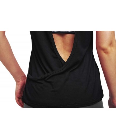 Workout Tops for Women Open Back Shirts Yoga Athletic Tops Running Muscle Tank Tops Black $11.72 Activewear