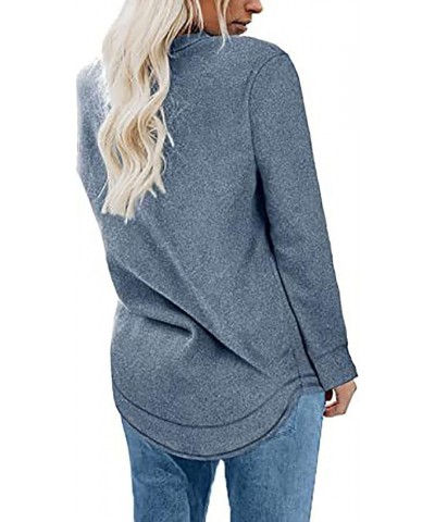 Women Long Sleeve Sweatshirt Fall 2023 Solid Round Neck Blouses Loose Fit Lightweight Comfy Pullover Shirts Tops 4 Blue $5.59...