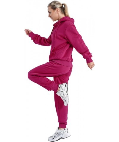 Track Suits for Women Set Sherpa lined Casual 2 Piece Outfits Sweatsuit Fuchsia 1 $27.13 Activewear