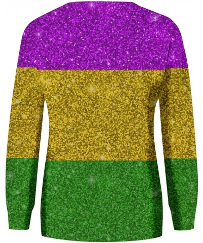 Womens Mardi Gras Shirt Mask Printed Fat Tuesday Tee Shirt New Orleans Carnival Party Long Sleeve Crewneck Shirts Top 35gold ...