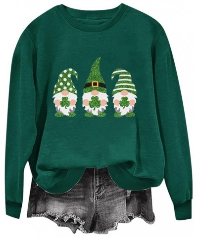 St Patricks Day Shirt Women Lucky Shamorck Graphic Irish Sweatshirt Funny Green Clover Print Long Sleeve Crewneck Tops H-gree...