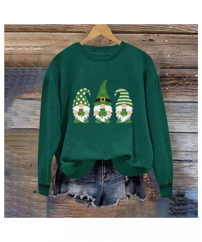 St Patricks Day Shirt Women Lucky Shamorck Graphic Irish Sweatshirt Funny Green Clover Print Long Sleeve Crewneck Tops H-gree...