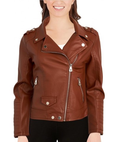 Women's Leather Jackets, Faux Motorcycle Moto Biker Coat Short Lightweight Vegan Pleather Fashion Luggage $20.64 Coats