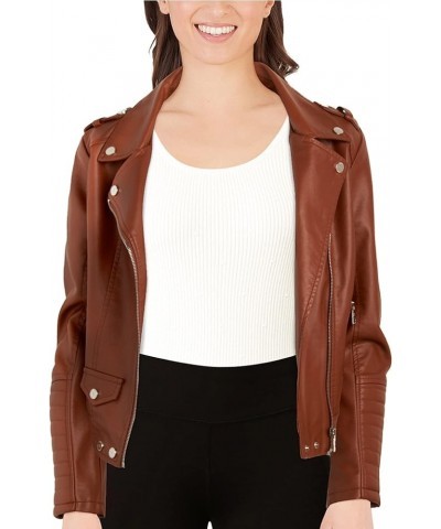 Women's Leather Jackets, Faux Motorcycle Moto Biker Coat Short Lightweight Vegan Pleather Fashion Luggage $20.64 Coats