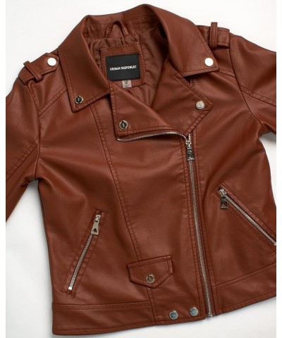 Women's Leather Jackets, Faux Motorcycle Moto Biker Coat Short Lightweight Vegan Pleather Fashion Luggage $20.64 Coats