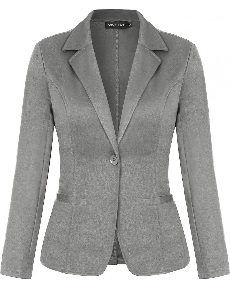 Blazers for Women Casual Long Sleeve Open Front Cardigan Work Office Blazers Jacket with Pockets (Grey - Size L) $22.35 Blazers