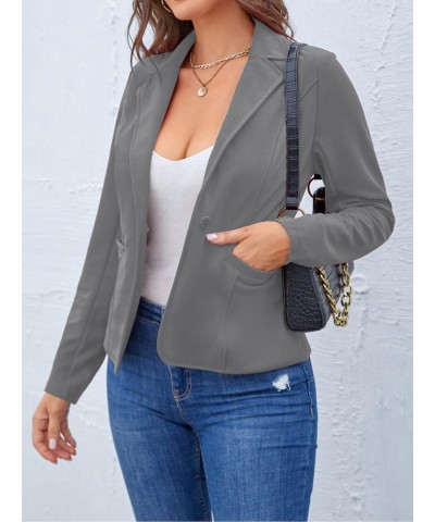 Blazers for Women Casual Long Sleeve Open Front Cardigan Work Office Blazers Jacket with Pockets (Grey - Size L) $22.35 Blazers