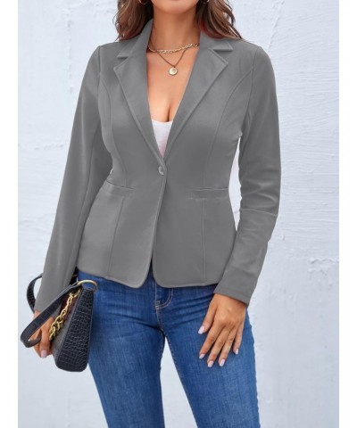 Blazers for Women Casual Long Sleeve Open Front Cardigan Work Office Blazers Jacket with Pockets (Grey - Size L) $22.35 Blazers