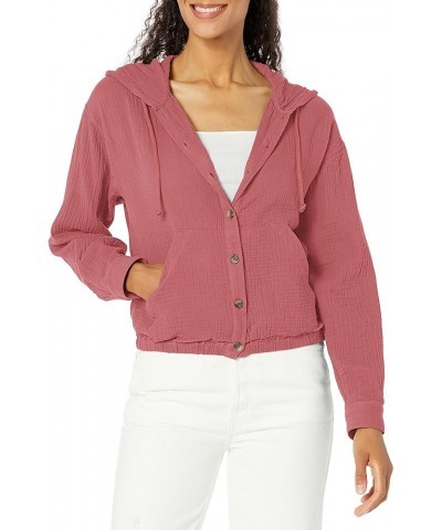 Women's Renata Double Face Gauze Hooded Jacket Mauvewood $9.50 Jackets