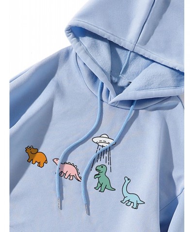 Women Casual Fashion California Hoodie Los Angeles Pullover Drawstring Graphic Sweatshirt Blue Cartoon Dinosaur XL $16.20 Hoo...