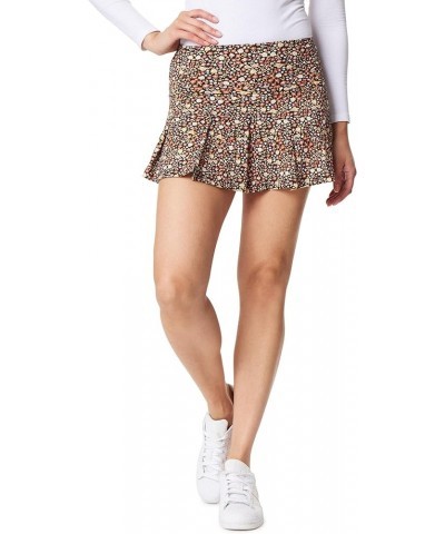 Women's Knit Jersey Pull on Skirts Black Earthtone Ditsy Floral $14.23 Skirts