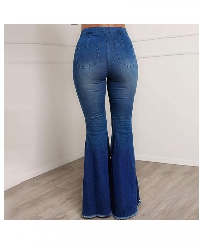 Bell Bottom Jeans for Women Skinny Flared Pants Autumn Casual Beaded The New Trousers Long Jeans Blue $7.71 Jeans