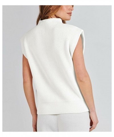 Women Vintage Crew Neck Sweater Vest Casual Sleeveless Knitted Pullover Vest Loose Knitwear Top Streetwear White a $11.65 Swe...