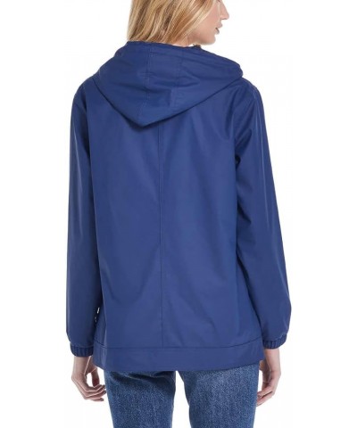 Womens Waterproof Coated Rain Jacket with Hood -Light Windbreaker Raincoat for Women-Hooded Rain Slicker Twilight Blue $21.00...