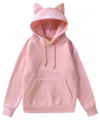 Women's Cat Hoodies for Women with Hood Wool Lined Cat Ear Hoodies Pullover Kawaii Hoodies with Ears Drawstring Cute Rd2 $23....