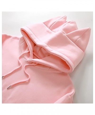 Women's Cat Hoodies for Women with Hood Wool Lined Cat Ear Hoodies Pullover Kawaii Hoodies with Ears Drawstring Cute Rd2 $23....