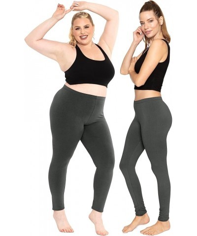 Women's and Plus Size Knee-Length and Ankle Length Leggings | X-Small- 7X Adult Full Length Charcoal Gray $11.04 Leggings