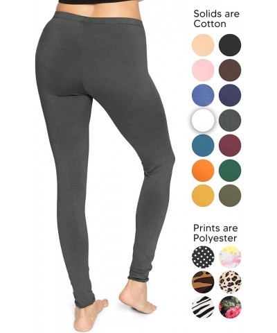 Women's and Plus Size Knee-Length and Ankle Length Leggings | X-Small- 7X Adult Full Length Charcoal Gray $11.04 Leggings