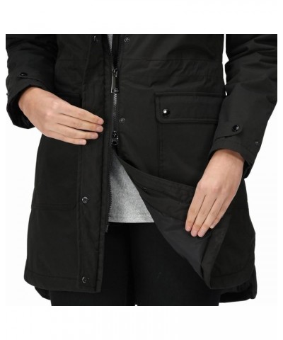 Womens Sabinka Fur Trim Parka Jacket Black $32.41 Jackets