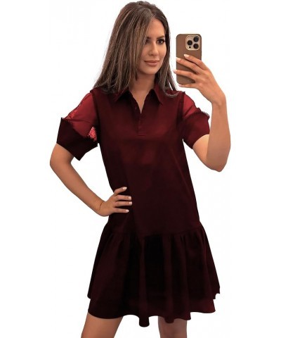 Women's Summer Double V Neck Dress, Flutter Sleeve Ruffle Chiffon Formal Party Wedding Guest Midi Dresses Wine01 $26.09 Dresses