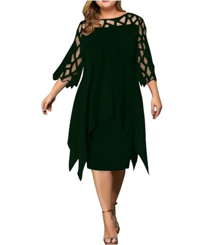 Womens Cold Shoulder Chiffon Maxi Dress Plus Size Formal Wedding Guest Homecoming Dresses B-dark Green $11.39 Activewear