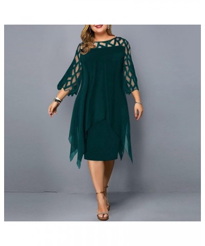 Womens Cold Shoulder Chiffon Maxi Dress Plus Size Formal Wedding Guest Homecoming Dresses B-dark Green $11.39 Activewear