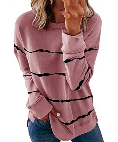 Long Sleeve Shirts for Women 2023 Casul Crewneck Lightweight Sweatshirts Fashion Print Loose Pullover Trendy Tops 14 Pink $10...
