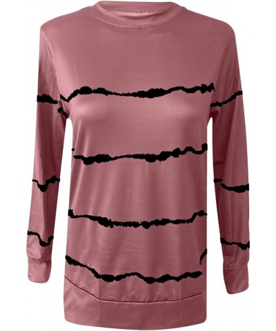 Long Sleeve Shirts for Women 2023 Casul Crewneck Lightweight Sweatshirts Fashion Print Loose Pullover Trendy Tops 14 Pink $10...