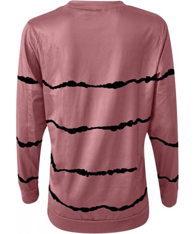 Long Sleeve Shirts for Women 2023 Casul Crewneck Lightweight Sweatshirts Fashion Print Loose Pullover Trendy Tops 14 Pink $10...