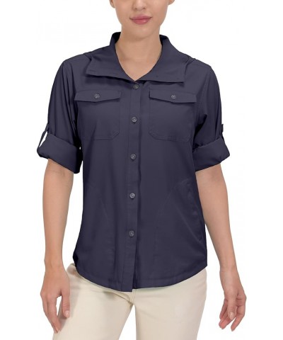 Women's UPF 50+ UV Protection Shirt, Breathable Long Sleeve Fishing Hiking Shirt, Air-Holes Tech Hood Dark Purple $20.24 Acti...