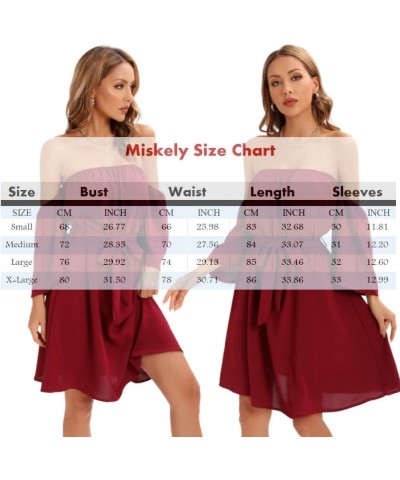 Womens Summer Off Shoulder Chiffon Mini Dress Waist Tie Belted Ruffle Sexy Short Sleeve Tunic Dress Swim Cover Up Wine Red $1...