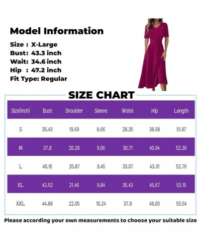 Women's Spring Dresses 2024 Short Sleeve V Neck High Waist Chiffon Dress Summer Swing Maxi Dresses 02-light Purple $25.64 Others