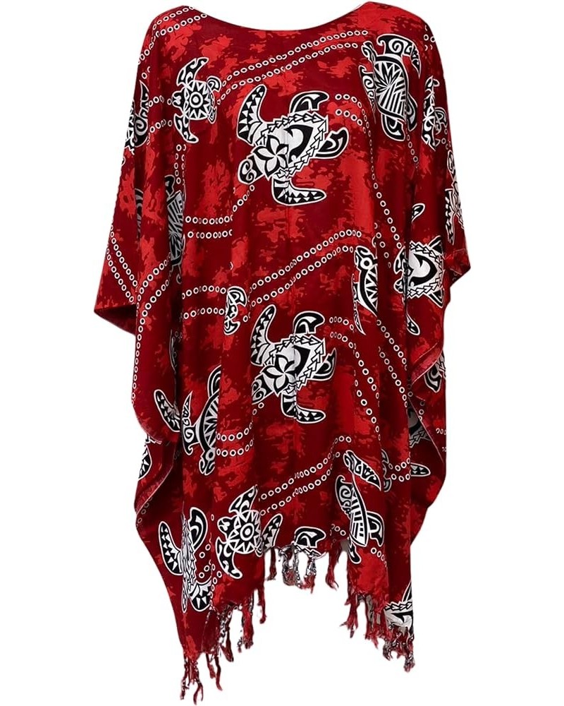 Kraft4Life| Women Summer Beach Cover up Oversize Caftan Tunic Casual Top Blouse Short Kaftan Beach Dress Poncho Tur-red $9.24...