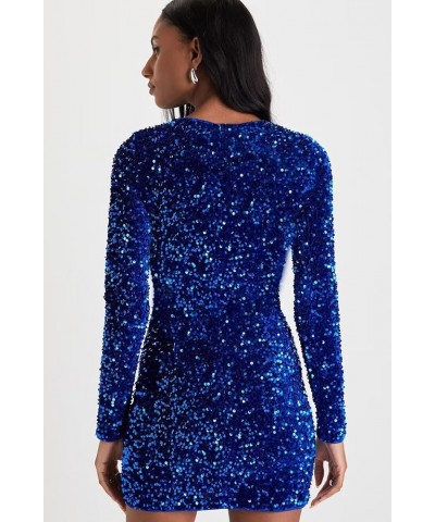 Long Sleeve Sequin Homecoming Dresses for Teens Sparkly Short Cocktail Dress Tight Mini Party Gown Teal $24.60 Dresses