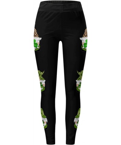 St Patricks Day Leggings for Women Print Tights St Pa Day Shamrock Leggings 3D Printed Irish Green Stretchy Yoga Pants Z1-bla...