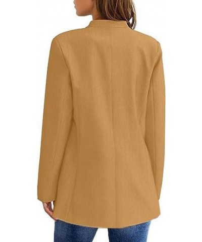 Womens Casual Blazer Lightweight Open Front Cardigan Coats Button Long Sleeve Business Work Office Loose Suit Jackets B-yello...