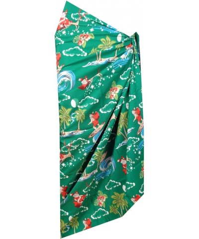 Sarong Wraps for Women Mens Pareo Swimwear Cover up Christmas Santa Claus Green $9.66 Swimsuits