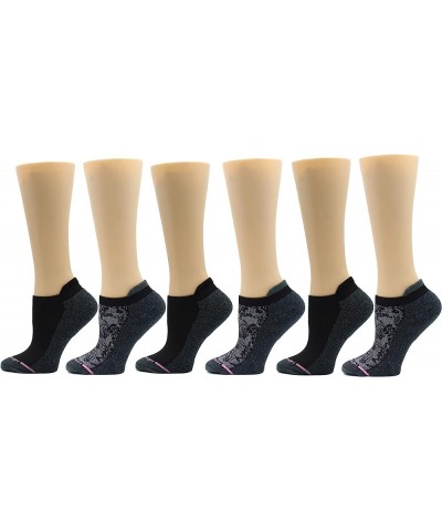 Womens Low Cut Cushioned Breathable Compression Ankle Socks with Arch Support 6 Pairs Black - 2 $20.29 Activewear