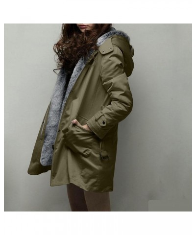 Winter Coats For Women 2023 Fleece Lined Warm Zip Up Parkas Thicken Thermal Puffer Jacket With Hood Trench Coats Army Green $...