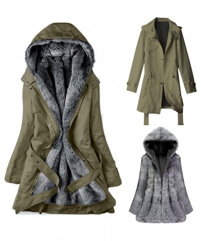 Winter Coats For Women 2023 Fleece Lined Warm Zip Up Parkas Thicken Thermal Puffer Jacket With Hood Trench Coats Army Green $...