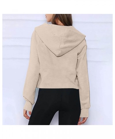 2023 Fall Fashion Full Zip Pullover for Women Teen Gilrs Casual Fleece Hoodies Long Sleeve Cropped Sweatshirt Thumb Hole Top ...