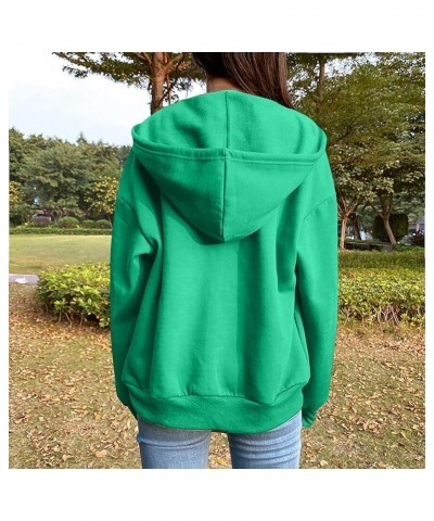 Women's Oversized Y2K Hoodies Zipper Drawstring Hooded Jackets 2023 Trendy Lightweight Dressy Streetwear with Pockets 06-gree...