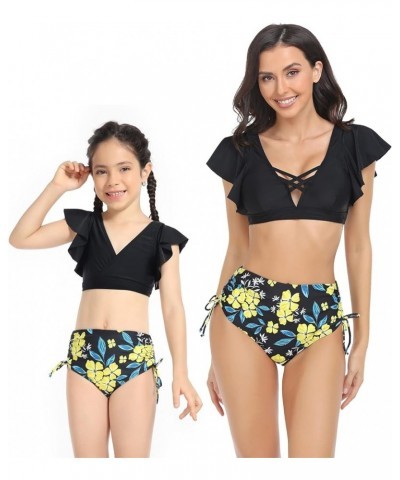 Family Matching Swimsuit Summer Beach Push Up Bikini Set Hawaii Holiday Monokini Swimwear Girls I-black $14.83 Swimsuits