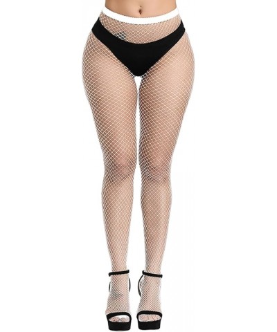 Women's Fishnet Stockings Sexy Tights High Waisted Pantyhose 16white1 $5.49 Socks