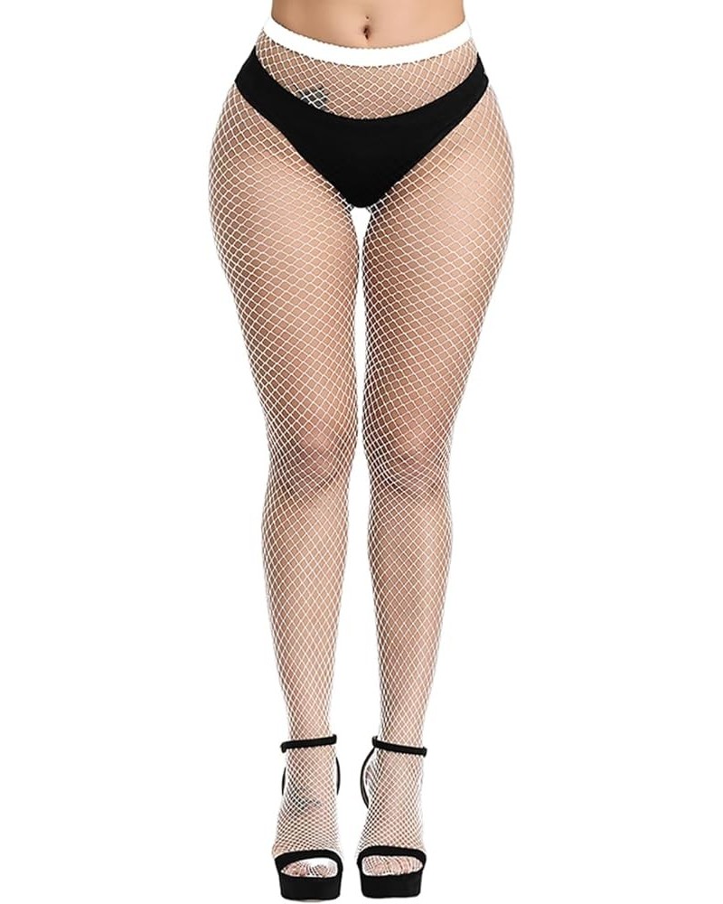 Women's Fishnet Stockings Sexy Tights High Waisted Pantyhose 16white1 $5.49 Socks