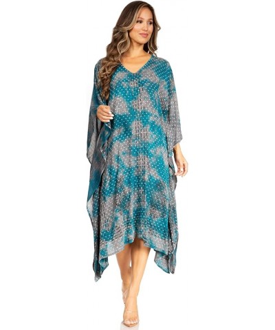 Clementine Third Women's Tie Dye Caftan Dress/Cover Up Beach Kaftan Summer 43-turquoise $15.04 Swimsuits