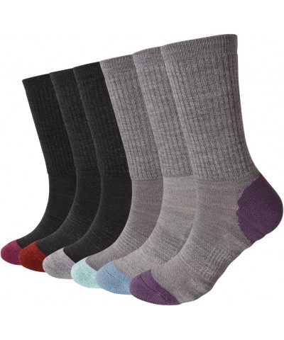 Women's Merino Wool Cushion Trail Crew Socks 6P Pack 1703w $9.99 Activewear
