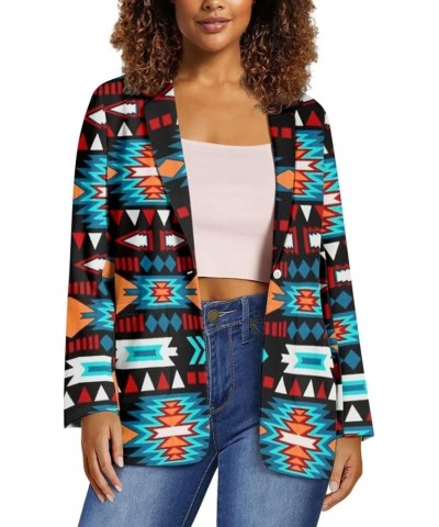 Womens Casual Blazers Lightweight Office Work Jacket Business Suit Jacket with Pockets Southwestern Navajo Geometric $19.00 S...