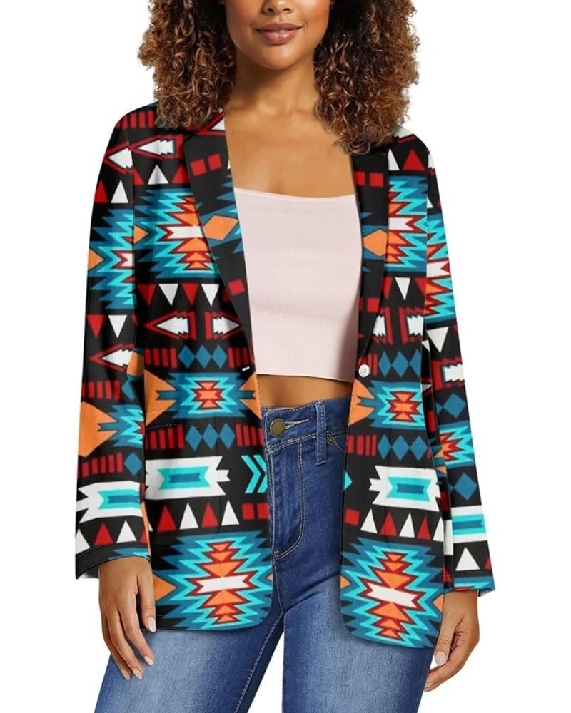 Womens Casual Blazers Lightweight Office Work Jacket Business Suit Jacket with Pockets Southwestern Navajo Geometric $19.00 S...